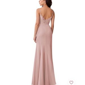 Azazie dusty rose bridesmaid gown